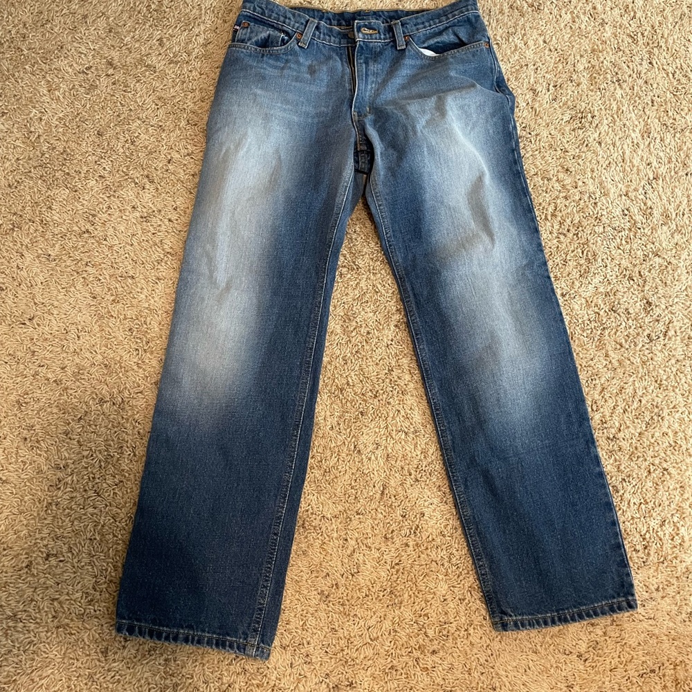 Polo Ralph Lauren: Blue Washed Straight-Leg Jeans - Classic Denim